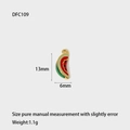 Detail view of watermelon enamel pendant with DFC109 model size 13mm by 6mm specifications - Sliced Watermelon DFC109