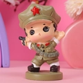Figurine de soldat de l'Armée Rouge de dessin animé avec chapeau à étoile rouge - Figurine Unique Tenant une Arme