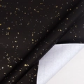 Matte black gift wrap with gold and silver foil speckles and self-adhesive grid backing - Ebony Starry Black