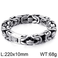 Bracelet byzantin en acier argenté pour homme avec fermoir à boîte et maillons de 10mm - 10mm Couleur Acier (KB112762-BD)