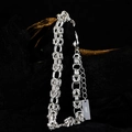 S925 Sterling Silber mehrschichtiges geknotetes Kettenarmband mit Verschluss - 925er Silber / Silber