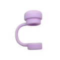 Lavender flower silicone straw cover cap accessory for 10mm drinking straws - Purple Cylinder