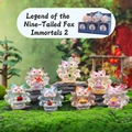Set of 7 colorful translucent resin fox figurines with glowing pearlescent finish - Legend of Nine-tailed Fox Immortal 2 Random Single / Full Box Set