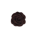 Detail of dark brown handmade satin camellia flower for hair and garment decoration - Coffee