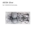 20-piece set of silver 6cm Christmas balls with glitter and matte textures in a gift box - 6cm Silver Asfzm (20 Pieces)