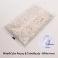 DIY 4mm white mixed seed and bugle beads in bulk with clear storage bag - White Mixed 4mm with Bugle Beads