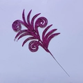 Plettro natalizio viola glitterato con design a spirale e piuma decorativa - Viola