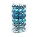 Blue Christmas ball set with matte and glitter finishes for holiday tree decoration - 4cm/36pcs / Light Lake Blue