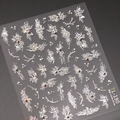 Floral nail art stickers with iridescent finish and pearl accents on model TL-190 - 5D Relief Floral Pearl Style (TL-190)
