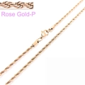 Collana a corda in acciaio inossidabile oro rosa con chiusura a moschettone e design ritorto - 3mm / Oro rosa / 50cm