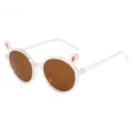 Gafas de sol redondas para niños con montura transparente y orejas de conejo naranja - Montura Transparente Lentes Marrones