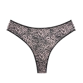 Nahtloser Tanga für Damen mit rosa Leopardenmuster aus weichem, elastischem Stoff - Rosa Schwarzes Leopardenmuster