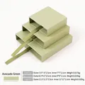 Avocado green floating jewelry display boxes in small, medium, and large sizes with ribbons - 7*7*2cm / Avocado Green Drawer Outer Box
