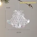 Iridescent acrylic Christmas bell ornament with ribbon on pine branch decoration - Bell