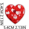 Detail view of heart embroidered patch showing size measurements 5.4cm on white backdrop - Multicolor Heart Group (No. 9)