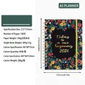 A5 floral spiral planner with black cover and gold lettering on white background - Hundred Flowers (2026)