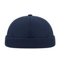 Gorro docker clásico azul marino de sarga de algodón con diseño vintage de 6 paneles - Ajustable / Azul Marino (JX-03111)