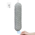 Hanging kitchen grocery bag organizer with gray and white arrow geometric pattern - Grey V-Pattern (With Hook)