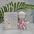 White mushroom silicone night light with cute cartoon gift box and matching carrier bag - Night Light + Bear Bag + Cupid Wrap / Yellow