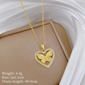 Detail view of gold butterfly heart pendant with dimensions and weight measurements - Gold Butterfly Heart Style (G542)