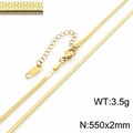 Golden 2mm stainless steel blade chain necklace, 550mm length with lobster clasp - 2mm x 55cm / Gold