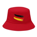 Red cotton sun hat featuring a distressed German flag print, foldable outdoor style - M / 10# Graffiti Flag - Red