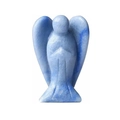 Blue natural crystal angel statue with smooth jade texture and polished finish - Blue Aventurine