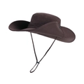 Men's wide brim outdoor sun hat in dark coffee color with adjustable chin strap - 11.5cm Wide Brim / Coffee