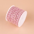 Pink, white and gold metallic braided cotton cord on a white spool for DIY crafting - No.2 Pink Purple