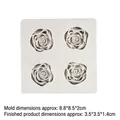 4-cavity rose silicone mold for fondant, soap, and candle making, model A52 - 1# Rose Floral / Gray