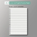 A4 size English refill paper for 30-hole binder with ruled lines, 214x290mm dimensions - A4 English Line [60 Sheets]
