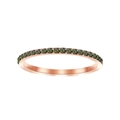 Elegant rose gold stainless steel ring featuring vibrant green zircon stones - August Peridot - Rose Gold