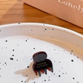Miniature amber brown hair claw clip with gold FRANCE Handmade text on white plate - Chocolate Brown