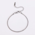 Dettaglio del bracciale a catena in acciaio inossidabile con chiusura a moschettone - 2.5mm*17+4cm / Color Acciaio