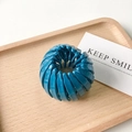 Adjustable peacock blue bird nest hair clip in resin for messy bun and ponytail - Glossy Blue