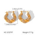 Dimensions détaillées des créoles torsadées plaquées or 18 carats avec cristaux brillants - Style Torsadé Large (HC-E10797)