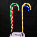 Set of 4 colorful LED Christmas candy cane lights with white spiral stripes for gardens - Style 07-Four-Color Candy Cane Lights (4pcs) / 73cm Height