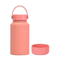 Coral 650ml stainless steel insulated sport bottle with matte finish and silicone boot - 650ml / Coral Pink