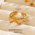 Eleganter 18k vergoldeter Herz-Wellenring aus Edelstahl in einer edlen Schmuckdose - Herz Wellenband Stil (ZN1482-1078)