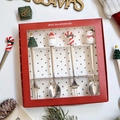 4-teiliges Besteck-Set aus Edelstahl zu Weihnachten mit Weihnachtsmann in roter Box - Neues Löffel- und Gabel-Set (Einzigartige Avatare)