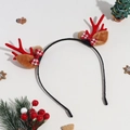 Cute Christmas reindeer antler headband with plush ears and festive bows for holiday party - Antlers with Bow Knot