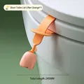 Orange tulip toilet seat lifter with a short 245mm flexible silicone strap handle - Strap Handle Lifter / Tulip Lifter - Orange (Regular)