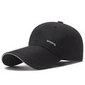 Schwarze schnelltrocknende Sportkappe mit SPORTS-Schriftzug und reflektierendem Rand - Verstellbar / Schwarz