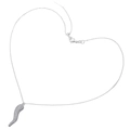 Dettaglio del ciondolo cornetto in argento con zirconi e catena regolabile con chiusura - VL350 Oro Bianco con Zirconia