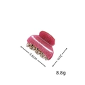 Small pink glitter acrylic hair claw clip for women in 3.6cm size with gold teeth - Rose Red