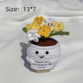 Handmade crochet potted plant doll with yellow flowers and a small encouragement card - Positive Potted-Pearl Forget-me-not Gradient Yellow