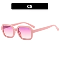 Rosa quadratische Sonnenbrille mit lila Verlaufsgläsern im Retro-Stil, Modell C8 - Rosa Rahmen/Lila-Rosa Gläser