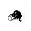 Funny black cat in glass jar enamel pin, cute cartoon kitten metal brooch for bags - Black Cat Peeking From Cup Style (XZ3060-5)