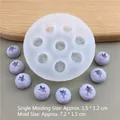 Macro view of silicone mold with 8 blueberry cavities for chocolate and fondant cake DIY - L Size 8-hole Blueberry Mold