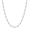Luxurious S925 sterling silver necklace featuring brilliant 8A zircons and silver chain - Lzn19-p